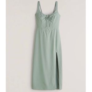 Abercrombie & Fitch Corset Lace Up Midi Dress LONG/TALL